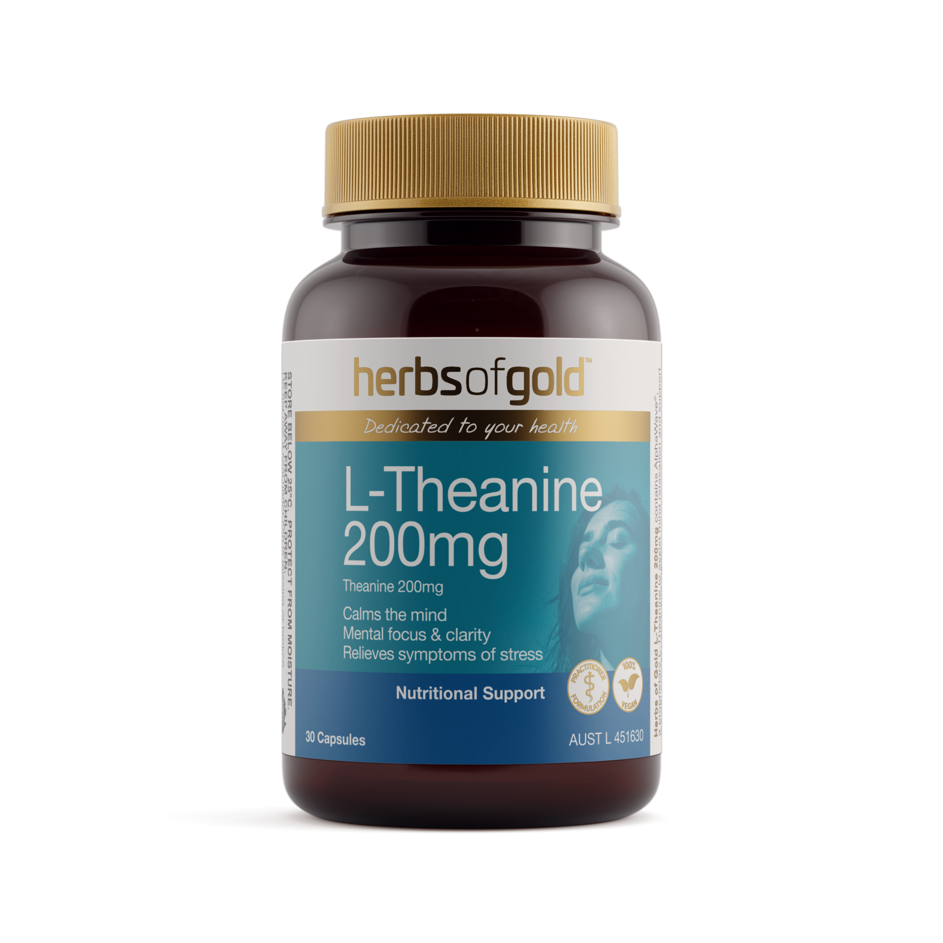 Herbs of Gold L-Theanine 60 Capsules